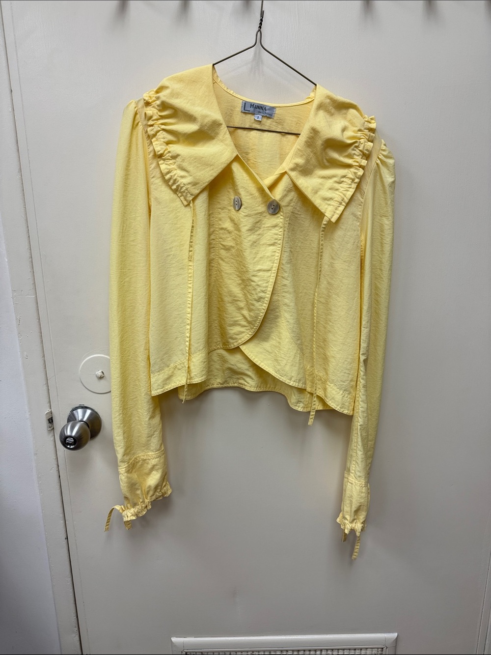 Hannah Yellow Ruffle Collar Long Sleeve Blouse
